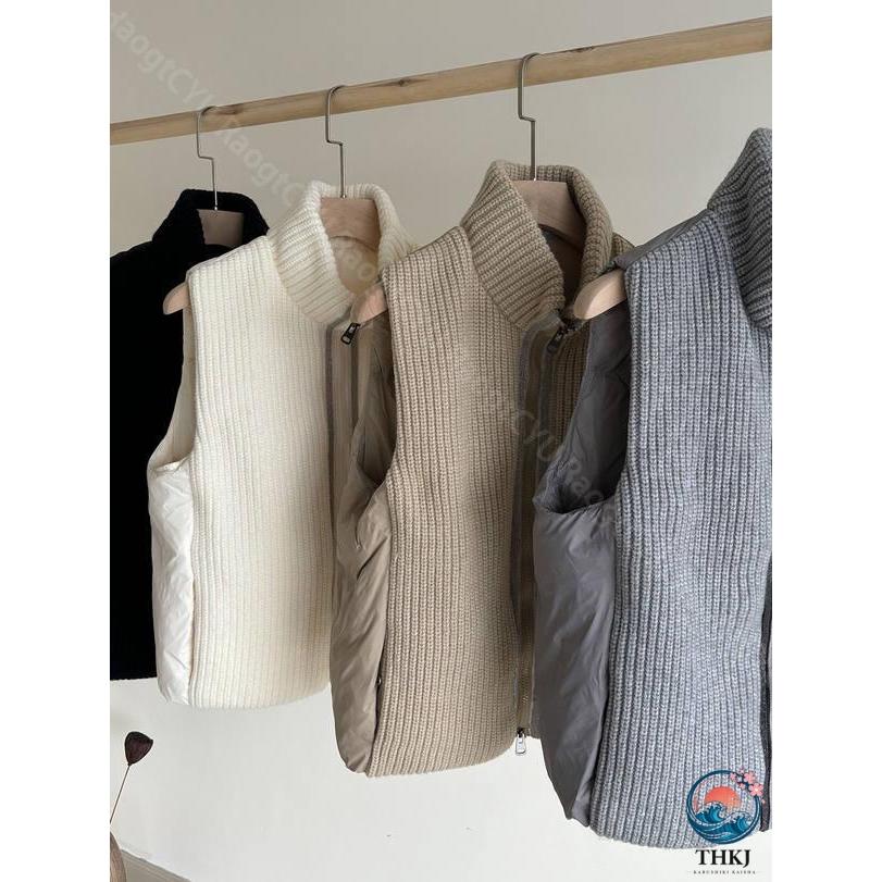 厚手 ダウンベスト レディース ダウン ジャケット コート THKJ ブルゾン アウター 袖なし 冬服 ゆったり 暖かい 防寒 快適 着回しやすい 合わせやすいの画像
