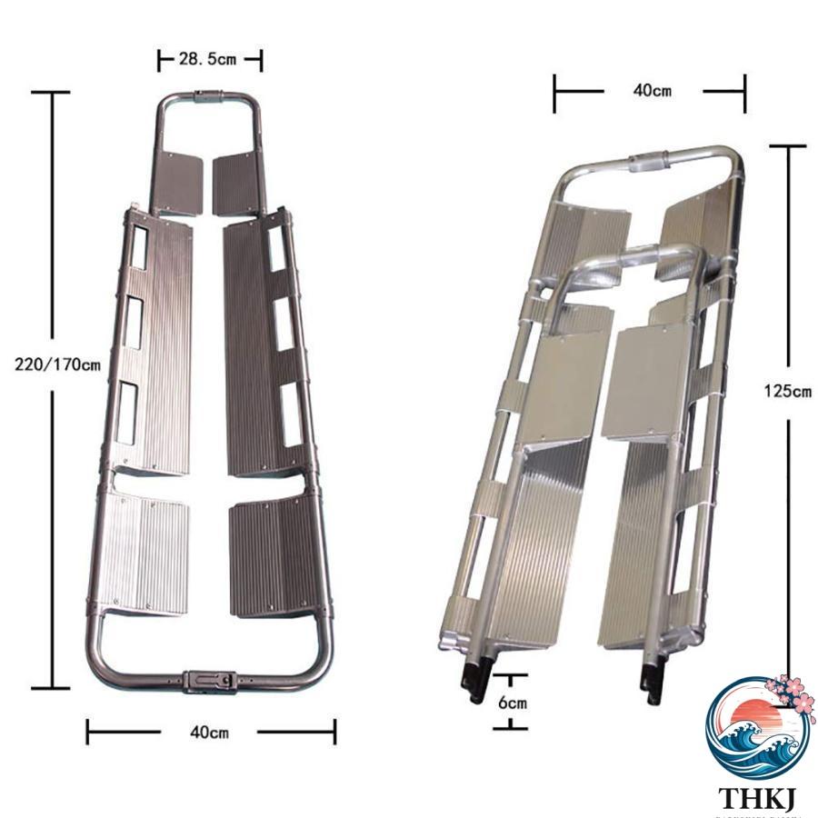 医療用緊急ストレッチャー THKJ アルミニウム合金伸縮式脊椎ボードストレッチャー固定キット軽量スクープタイプの患者移送 快適 使いやすい 毎日のケアにの画像