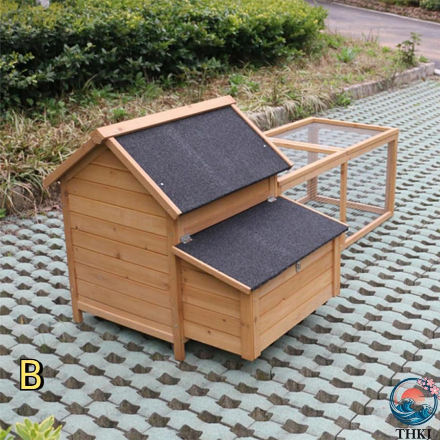 鶏小屋 屋外 大型 木製+亜鉛メッキ鋼製 鶏舎 鶏ペン 屋根付き 高耐久 庭用 THKJ 農場用 耐候性 防雨 防風性 家禽ケージ ウサギハッチ 七面鳥 アヒル ガチョウの画像