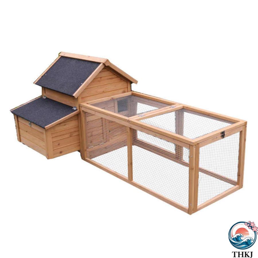 鶏小屋 屋外 大型 木製+亜鉛メッキ鋼製 鶏舎 鶏ペン 屋根付き 高耐久 庭用 THKJ 農場用 耐候性 防雨 防風性 家禽ケージ ウサギハッチ 七面鳥 アヒル ガチョウの画像
