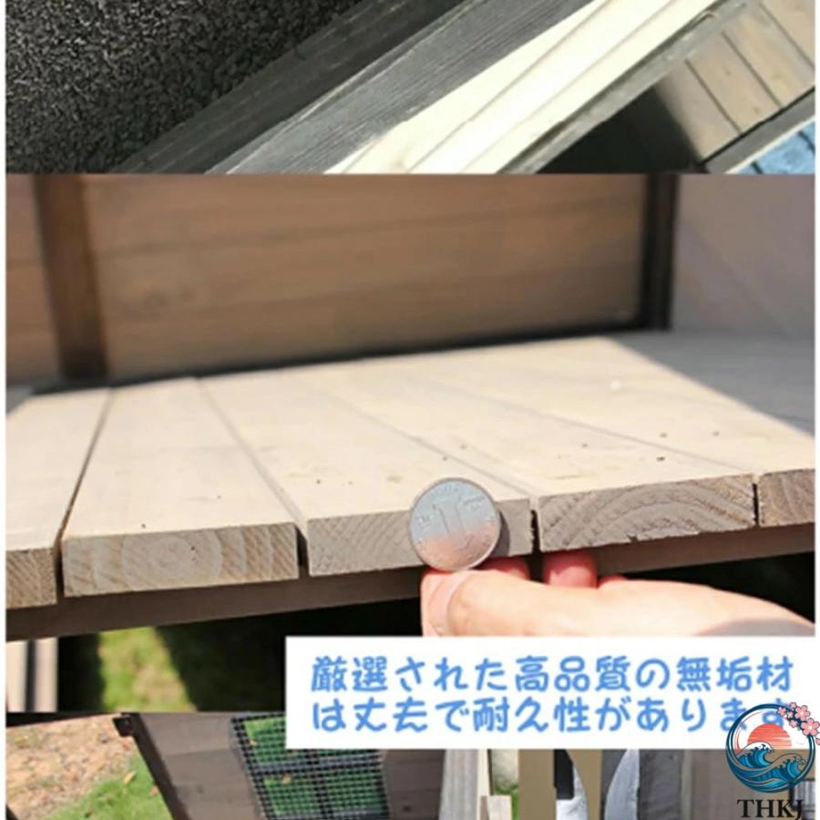 無垢材の犬小屋 屋外の木造犬小屋 THKJ 大型犬小屋 屋外防水犬小屋 L 使いやすい お手入れ簡単 快適 ペットも快適 おすすめ 人気 省スペース 収納しやすいの画像