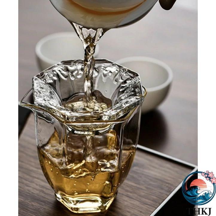2点セット 中国伝統茶器 茶海 茶漉し 公道杯 ガラス製 中国茶 台湾茶