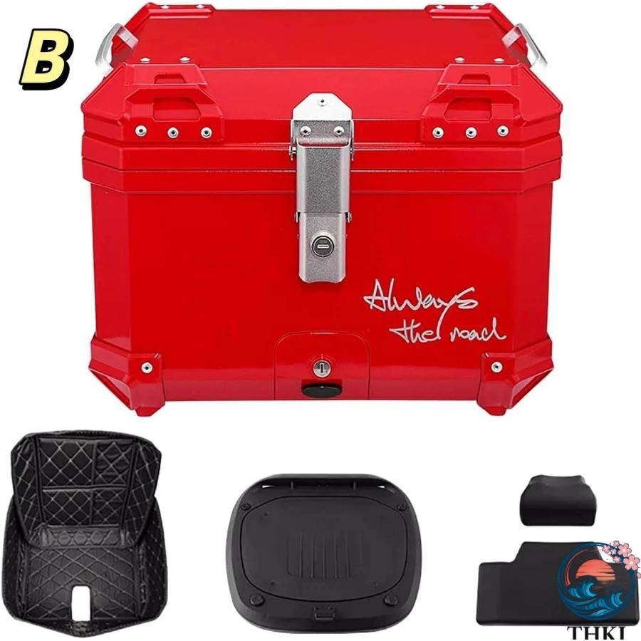 バイク リアボックス オートバイのトランク トップケース サイドバッ THKJ 45L大容量 取り付けベース付き 旅行 キャンプ 防水バイク用リ おしゃれ 使いやすい_8