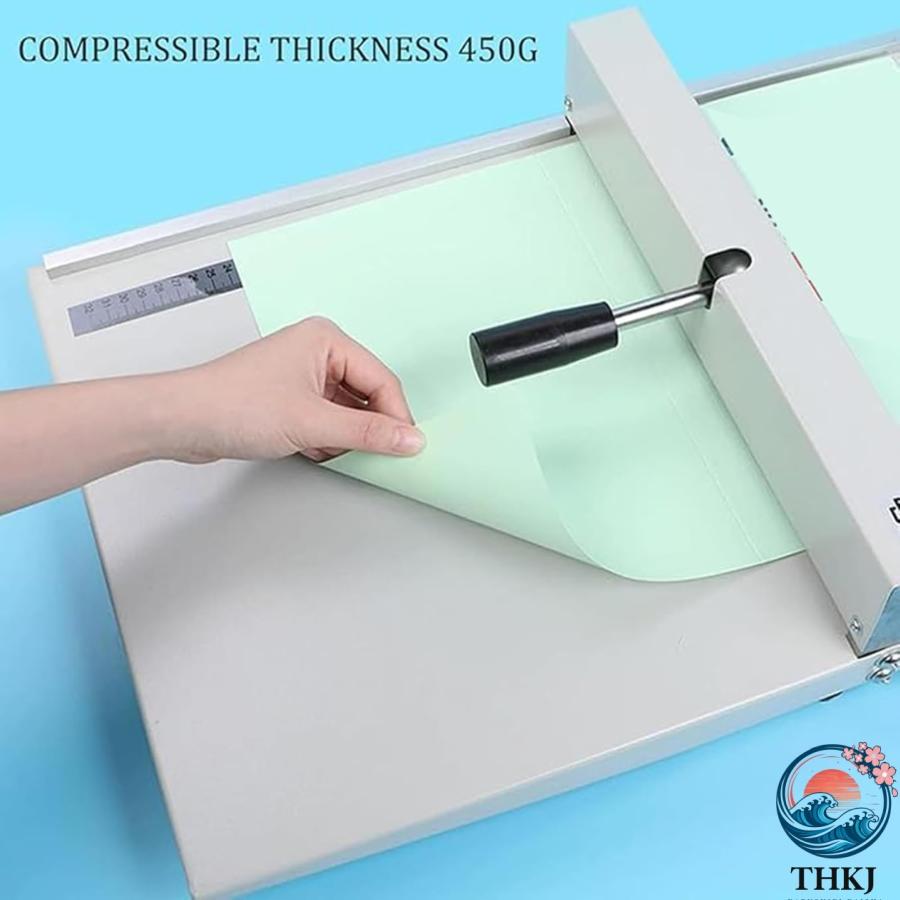 ペーパークリーサー折り目付けマシン 手動クリーサースコアリングツール THKJ 高精度 プレス幅350mm インデント深さ0.8mm 文書 カード 使いやすい 便利の画像