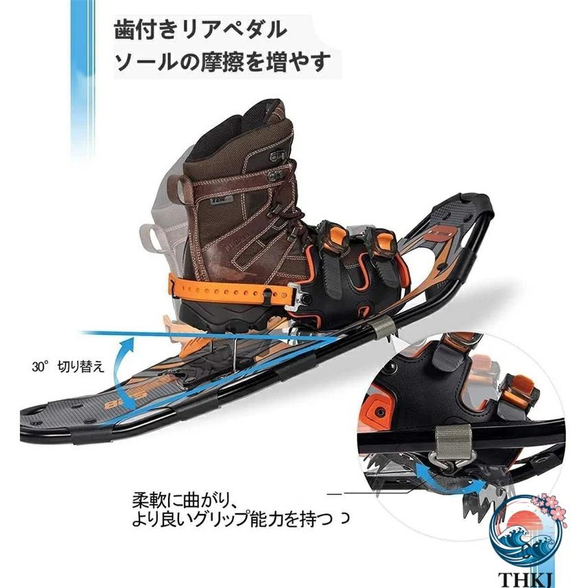 インチの スノーシュー 屋外スノーシュー 軽量地形航空グレード スノーフィート THKJ 調整可能 ラチェットバインディング アルミニウム合金 屋外スノ_3