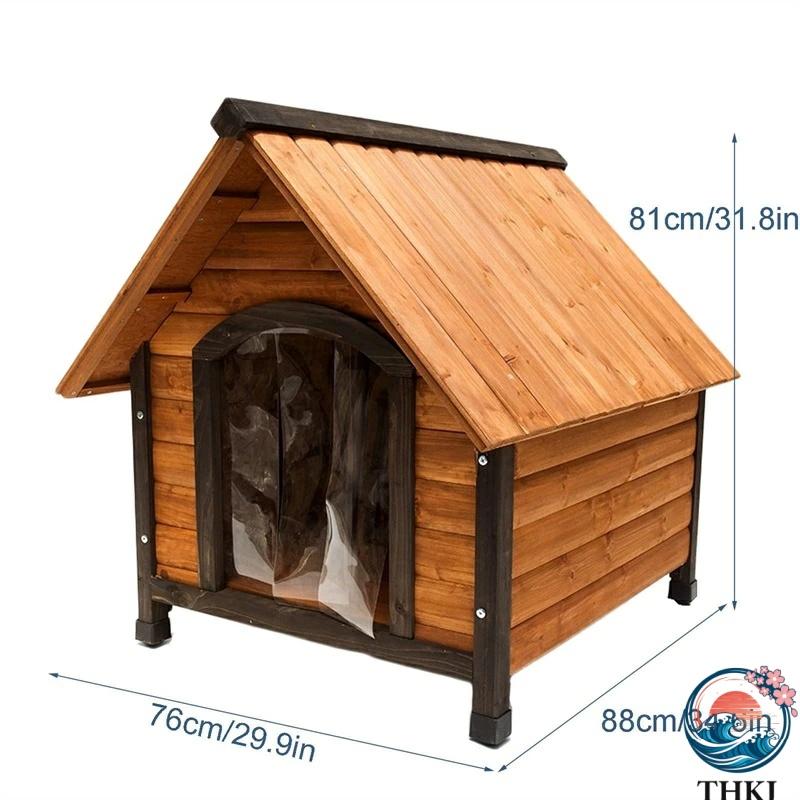 犬小屋 ペット犬小屋 木製ペット犬小屋 屋外 耐候性 THKJ 防水 ペットハウス 天然木製犬小屋 床上げ式 使いやすい お手入れ簡単 快適 ペットも快適 おすすめ_6
