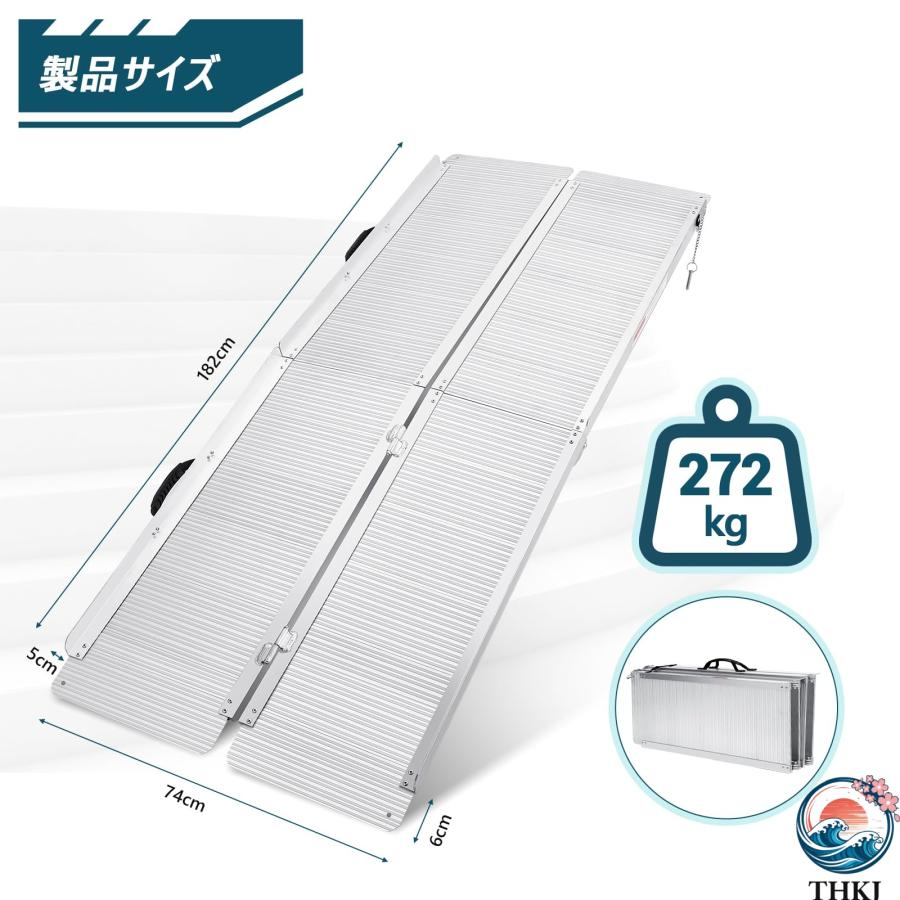ガービー 車椅子 スロープ 段差スロープ 長さ152cm*幅74cm 折りたたみ