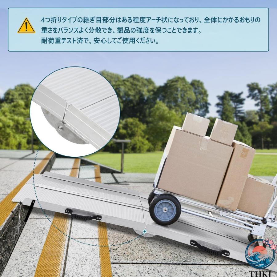ガービー 車椅子 スロープ 段差スロープ 長さ152cm*幅74cm 折りたたみ
