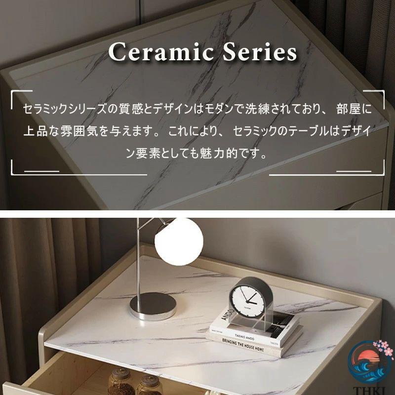 ナイトテーブル おしゃれ 北欧 大理石柄 サイドテーブル ソファサイド  ベッドサイド 収納 引き出し コンパクト 合成皮革 スリム 小物収納 空間になじむ_4