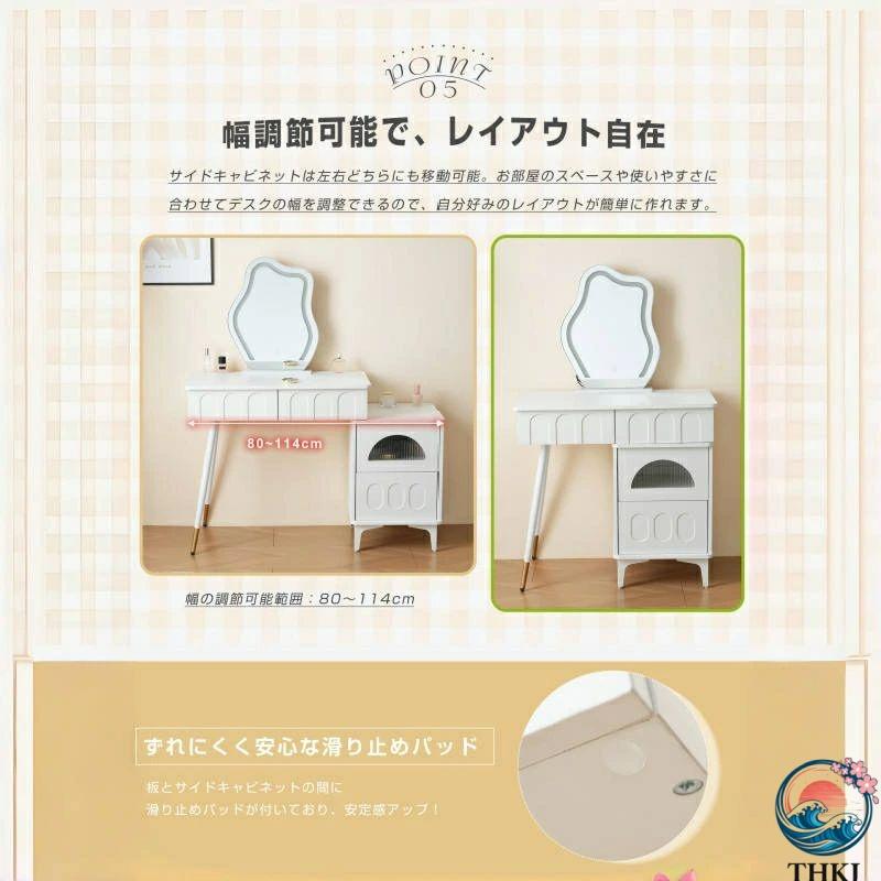 ブランド登録なし - 用だんす 格好のいい 女役者鏡鑑 用だんす お北欧風 お姫系 速見表幅80糎  用だんす LED鏡鑑 サイドテーブルあり 寝部屋 かざり付ける速見表 小っちゃい 位相空間になじむ