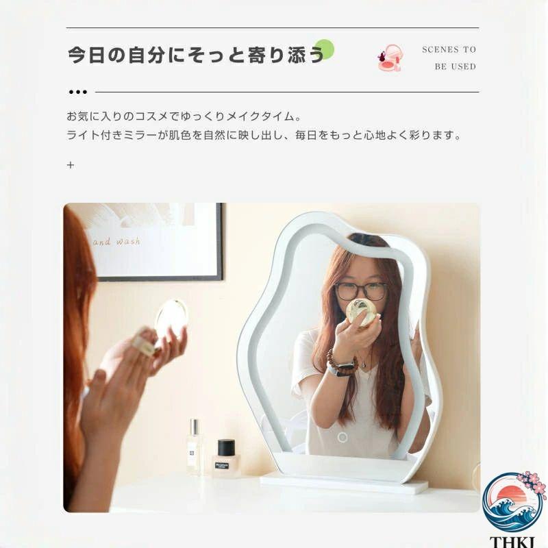ブランド登録なし - 用だんす 格好のいい 女役者鏡鑑 用だんす お北欧風 お姫系 速見表幅80糎  用だんす LED鏡鑑 サイドテーブルあり 寝部屋 かざり付ける速見表 小っちゃい 位相空間になじむ
