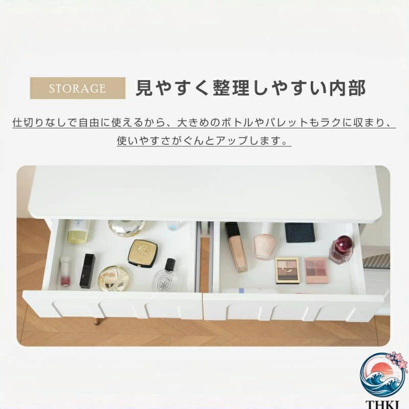ブランド登録なし - 用だんす 格好のいい 女役者鏡鑑 用だんす お北欧風 お姫系 速見表幅80糎  用だんす LED鏡鑑 サイドテーブルあり 寝部屋 かざり付ける速見表 小っちゃい 位相空間になじむ