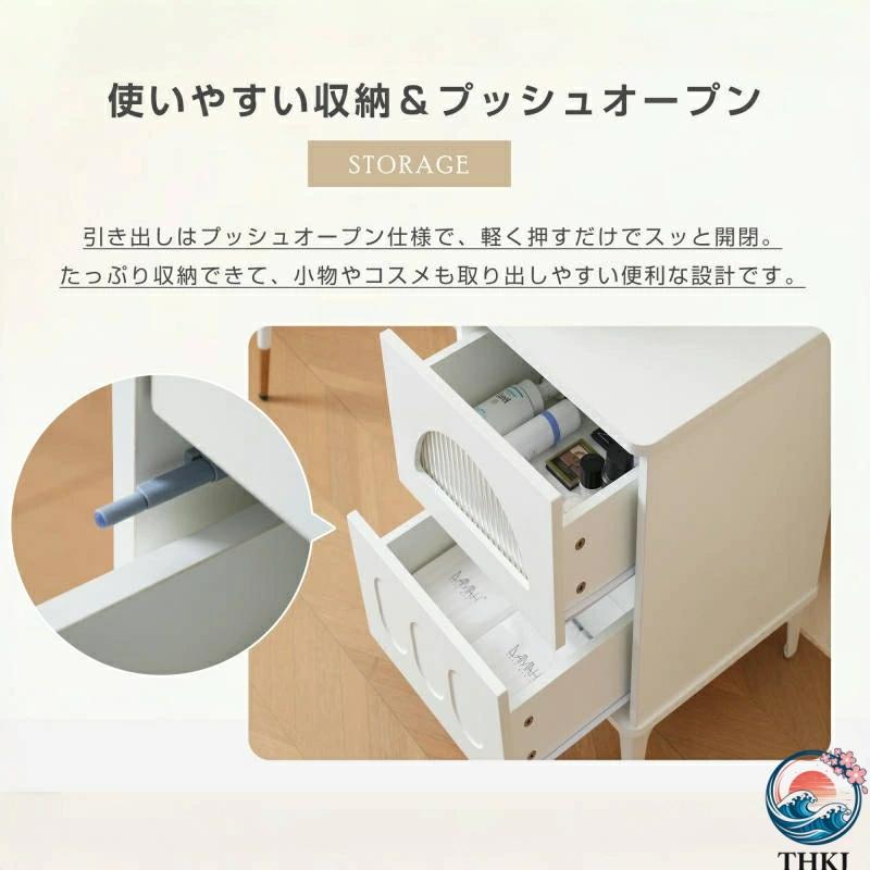 ブランド登録なし - 用だんす 格好のいい 女役者鏡鑑 用だんす お北欧風 お姫系 速見表幅80糎  用だんす LED鏡鑑 サイドテーブルあり 寝部屋 かざり付ける速見表 小っちゃい 位相空間になじむ