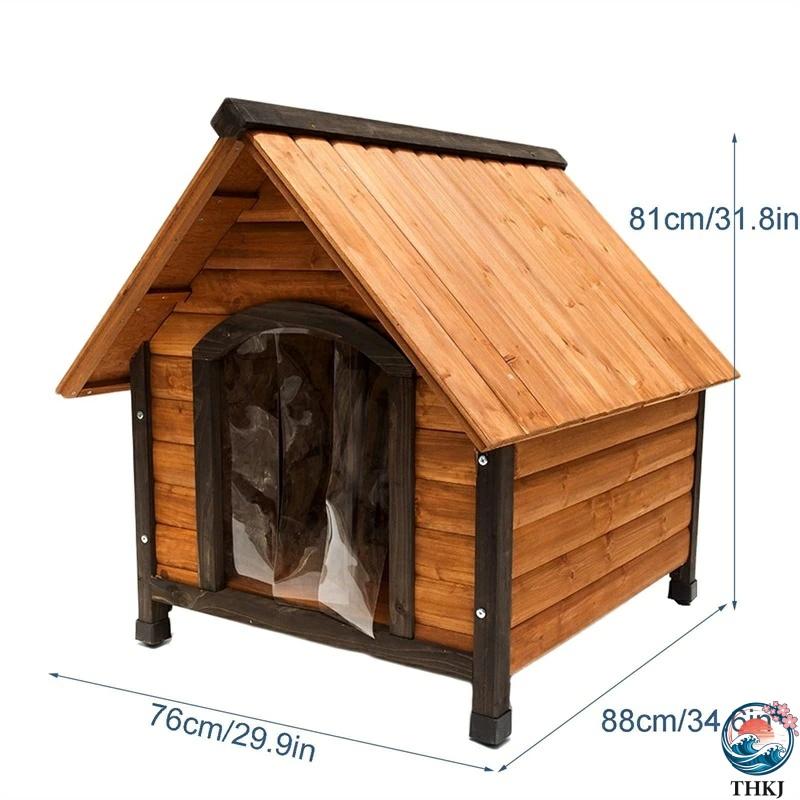 犬小屋 ペット犬小屋 木製ペット犬小屋 屋外 耐候性 THKJ 防水 ペットハウス 天然木製犬小屋 床上げ式 使いやすい お手入れ簡単 快適 ペットも快適 おすすめ_6