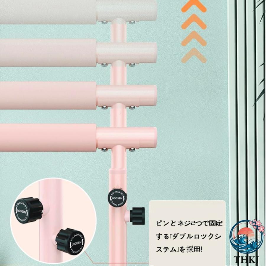 バレーバー ピンク スタンド バレエ バー レッスンバー 高さ調整可能 THKJ 5段階 バレエレッスン 復習 ストレッチ 自宅用 スタジオ 舞台 すべ おしゃれ_4