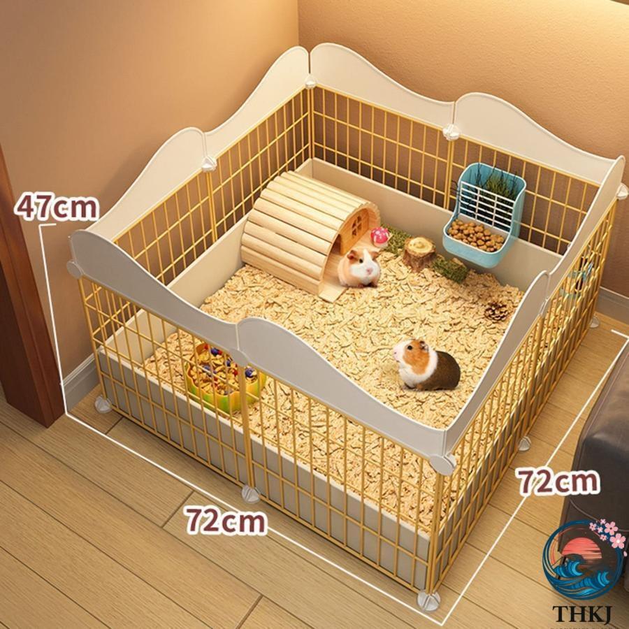 ハリネズミ ケージ ハムスターエンクロージャー THKJ モルモットケージ小動物ケージDIYワイヤーフェンス 屋内 屋外用ドア付き 防水プラス 使いやすいの画像