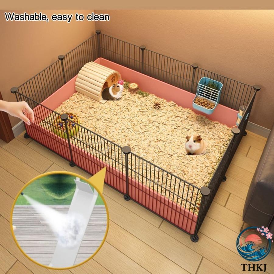 ハリネズミ ケージ ハムスターエンクロージャー THKJ モルモットケージ小動物ケージDIYワイヤーフェンス 屋内 屋外用ドア付き 防水プラス 使いやすいの画像