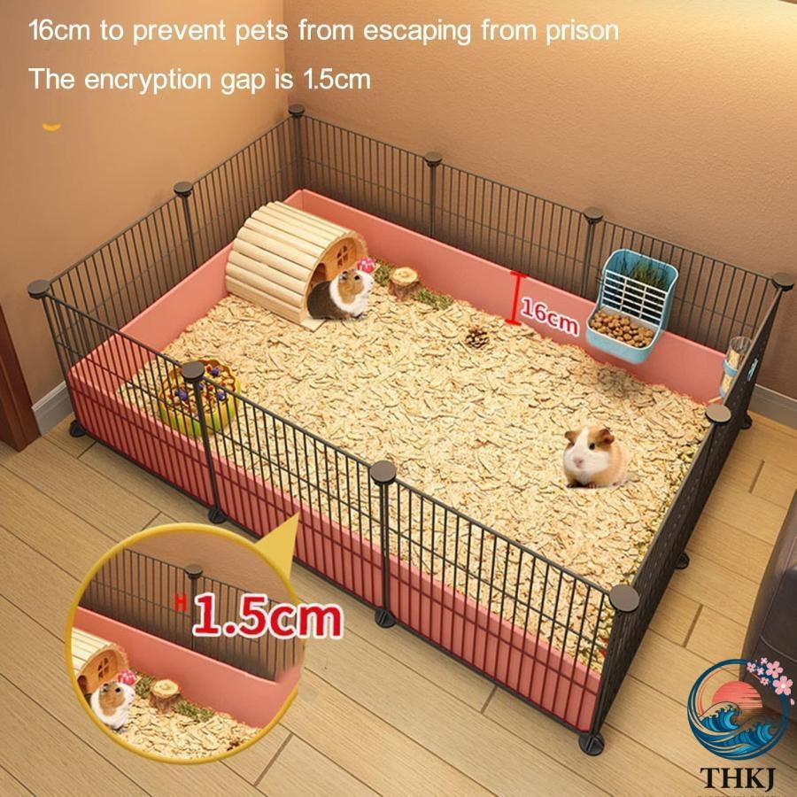 ハリネズミ ケージ ハムスターエンクロージャー THKJ モルモットケージ小動物ケージDIYワイヤーフェンス 屋内 屋外用ドア付き 防水プラス 使いやすいの画像