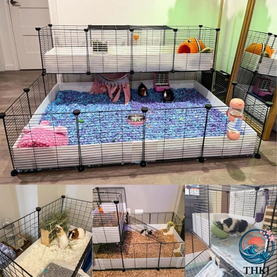 ハリネズミ ケージ ハムスターエンクロージャー THKJ モルモットケージ小動物ケージDIYワイヤーフェンス 屋内 屋外用ドア付き 防水プラス 使いやすいの画像