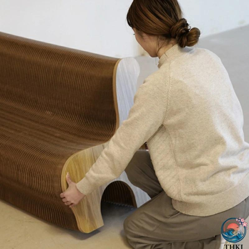 折りたたみペーパーチェア 折りたたみペーパースツール THKJ スタイリッシュ 伸びる 紙 伸縮 家庭用シッティングチェア おしゃれ 空間になじむ 使いやすい_5