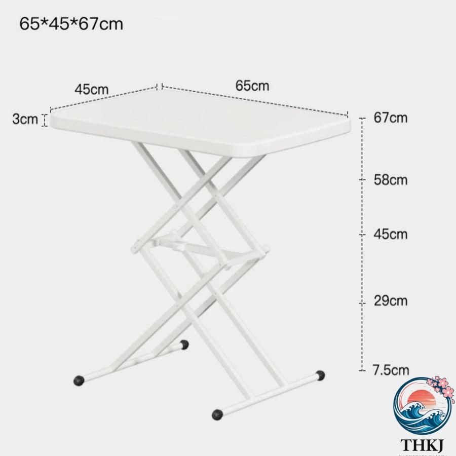 昇降式テーブル 折りたたみテーブル 高さ調節 4段階調節(29-67CM THKJ 耐荷重75kg 携帯便利 ベッド ソファ サイドテーブル おしゃれ 空間になじむ 使いやすい_1