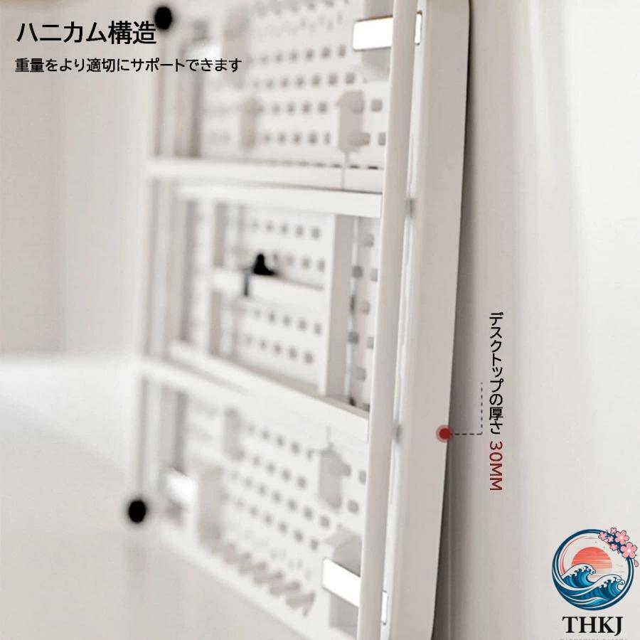 昇降式テーブル 折りたたみテーブル 高さ調節 4段階調節(29-67CM THKJ 耐荷重75kg 携帯便利 ベッド ソファ サイドテーブル おしゃれ 空間になじむ 使いやすい_4