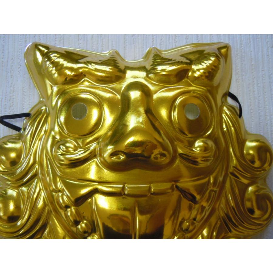 お面　シーサー　ゴールド　金色　魔除け　沖縄　獅子　琉球　ご当地キャラ　壁飾り　おめん |  | 01