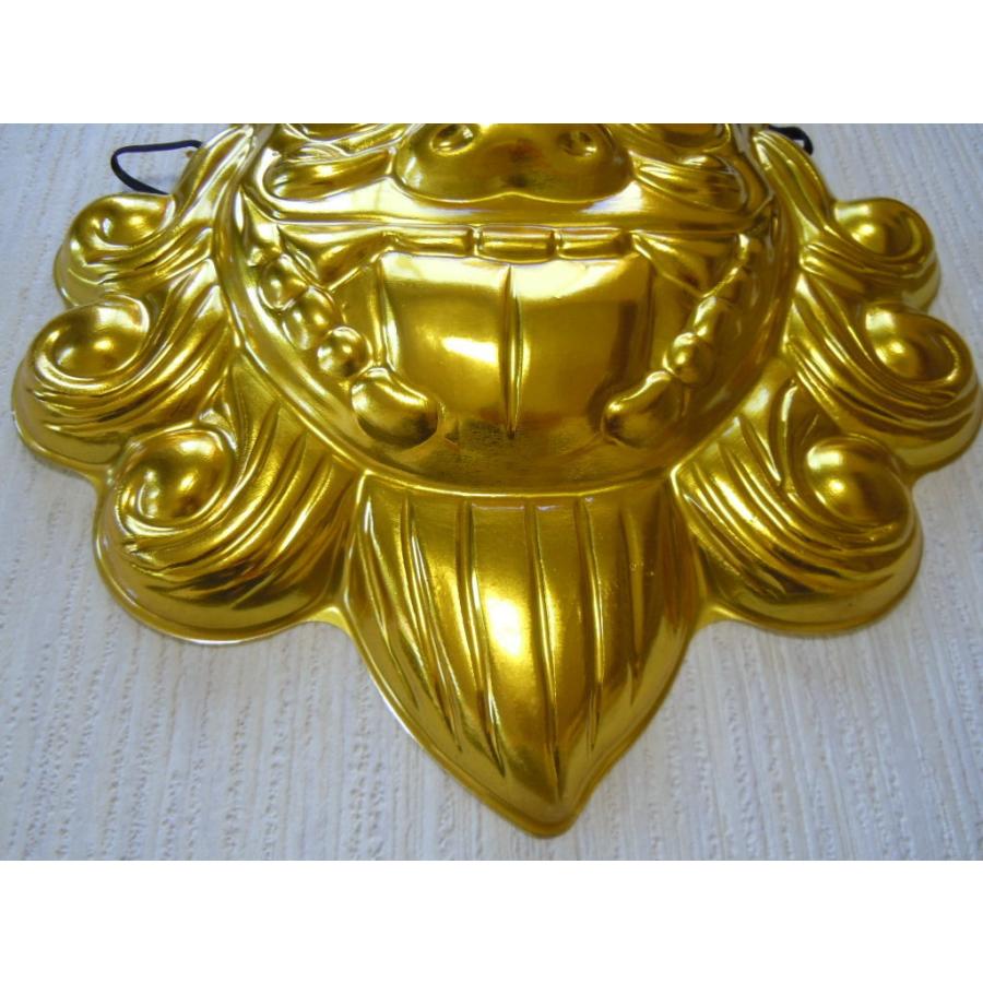 お面　シーサー　ゴールド　金色　魔除け　沖縄　獅子　琉球　ご当地キャラ　壁飾り　おめん |  | 02