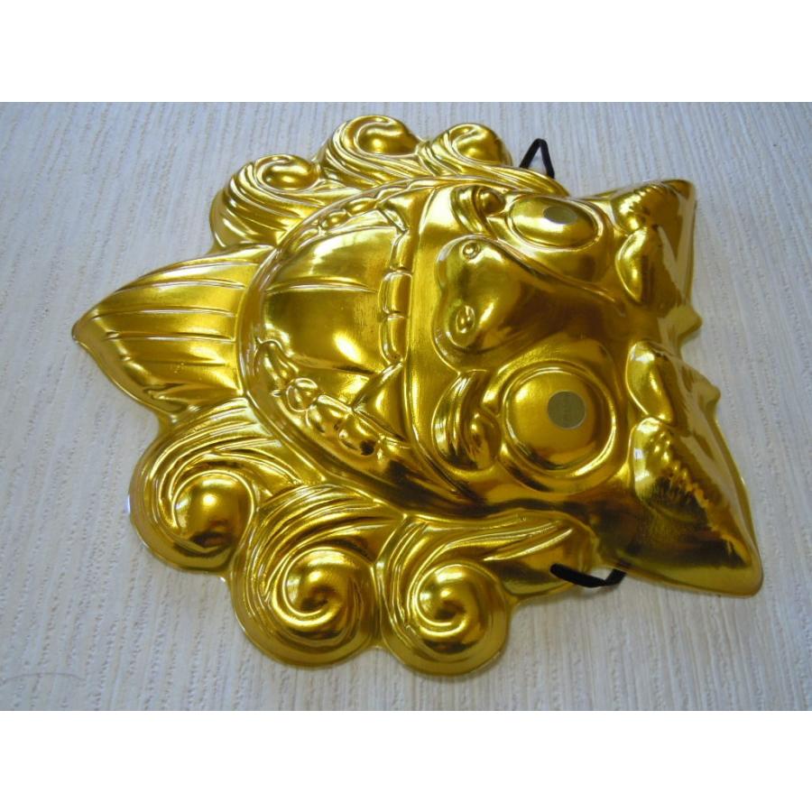 お面　シーサー　ゴールド　金色　魔除け　沖縄　獅子　琉球　ご当地キャラ　壁飾り　おめん |  | 03