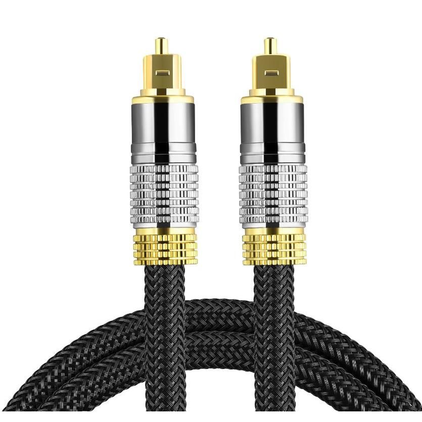光デジタルケーブル 2m オーディオケーブル (シルバー) TOSLINK 角型プラグ 高品質光ケーブル |  | 01