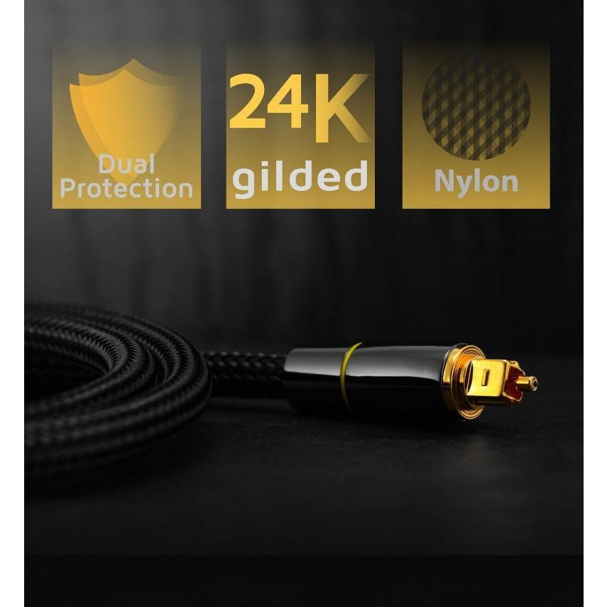 光デジタルケーブル 2m 高品質光ケーブル TOSLINK 角型プラグ オーディオケーブル/D004 |  | 06