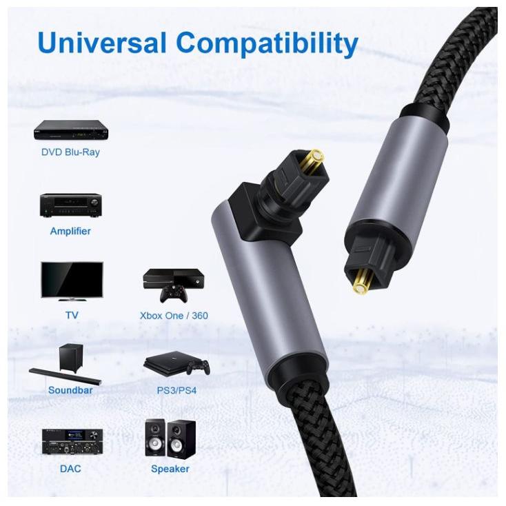 光デジタルケーブル L型 1.5m オーディオケーブル 光ケーブル SPDIF TOSLIN 角型プラグ 360°回転 |  | 02