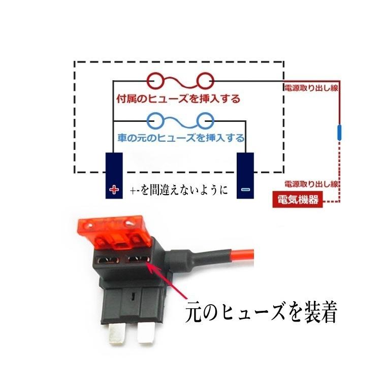 ヒューズBOX 電源取出し シガーソケット 低背ヒューズ 10Aヒューズ1個セット｜arusena39｜04