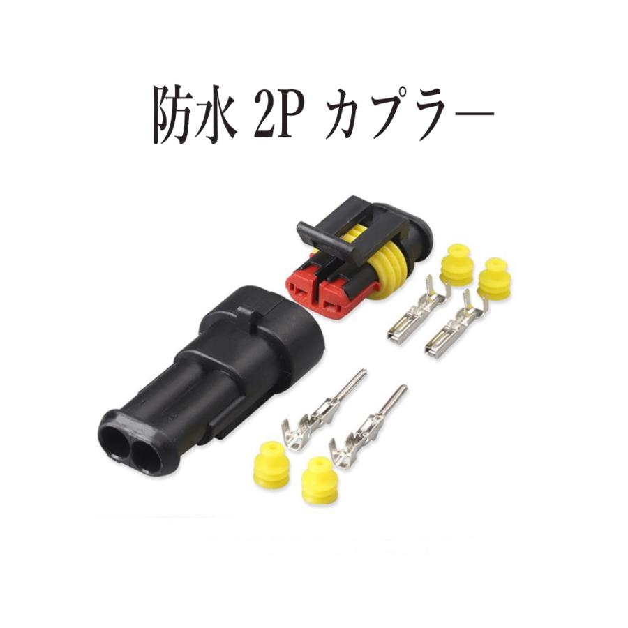 RIZ PLUS 防水 2ピンカプラ― コネクタ― 2極 オスメス 2個セット