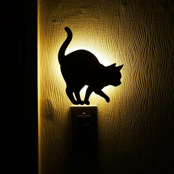 LEDライト 可愛いネコのシルエット Cat Wall Light 2「うずうず