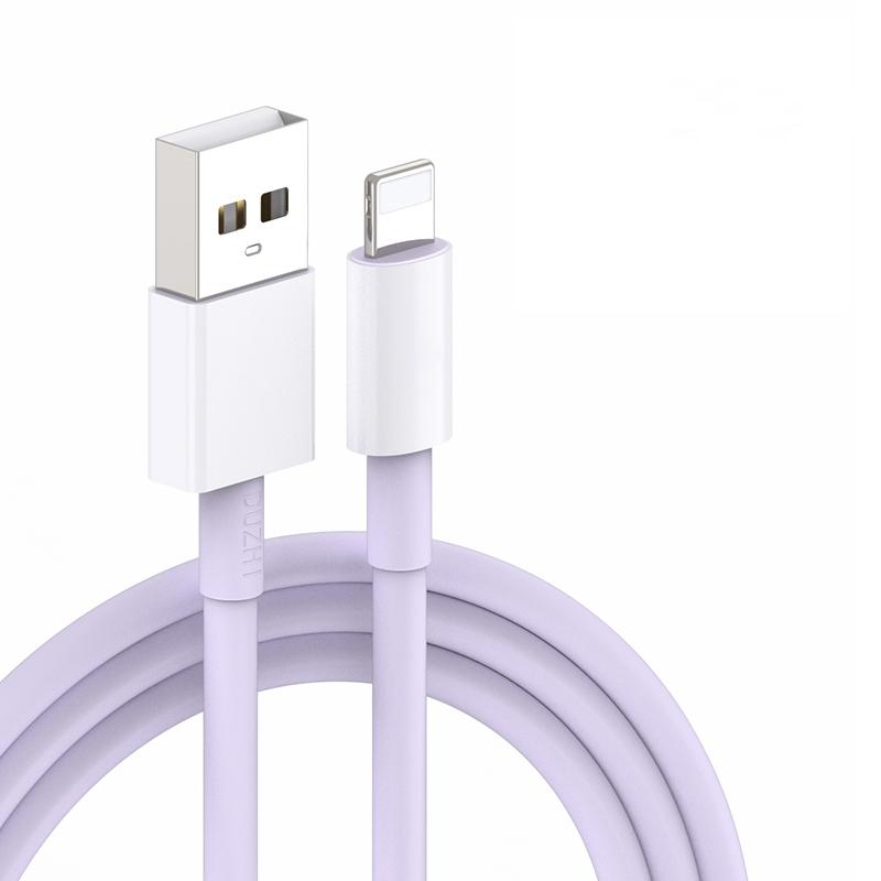 DUZHI iPhone 充電ケーブル 0.25m 留め具付き ライトニングケーブル USB 急速充電 データ伝送 高耐久 断線防止(Purple)|aruyoya|02