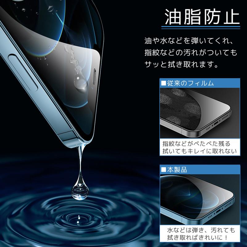 iPhone ガラスフィルム 貼付けガイド枠付き 2枚入り 強化ガラス