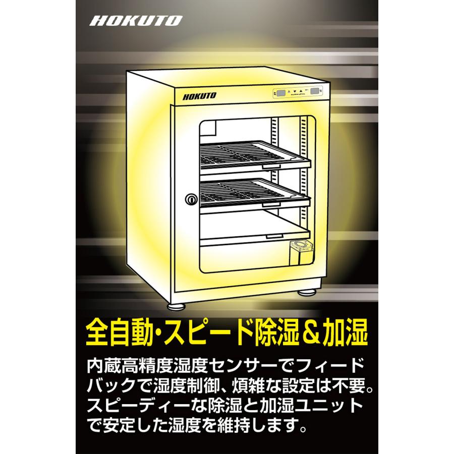 HOKUTO 防湿庫・ドライボックス HV-88ED 全自動除湿 5年保証
