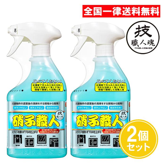 技職人魂 硝子職人 500ml 2個セット 硝子専用洗浄剤 ガラスクリーナー 允・セサミ（Yahoo!・ASストア）