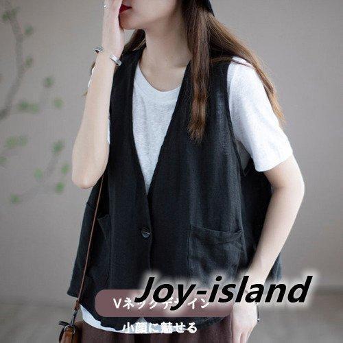 ジレ ベスト レディース ノースリーブ リネン 綿麻トップス レディース ジレ 春秋夏 大きいサイズ 大人可愛い ゆったり おしゃれ シンプル