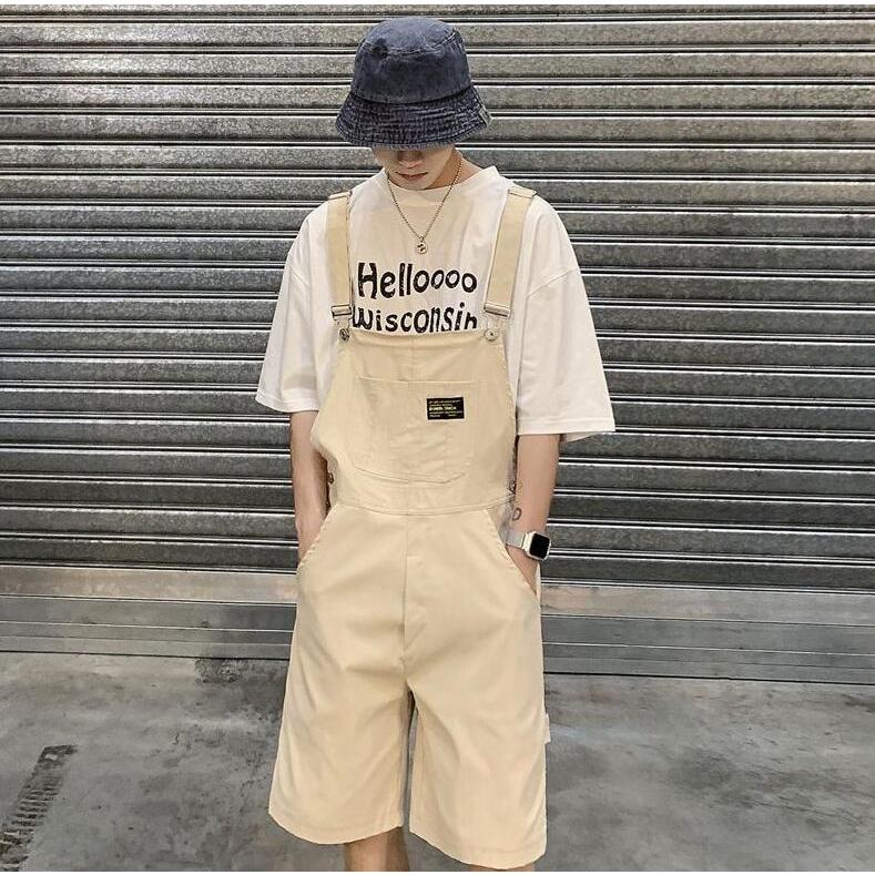 サロペット オーバーオール メンズ ハーフパンツ ズボン型つなぎ