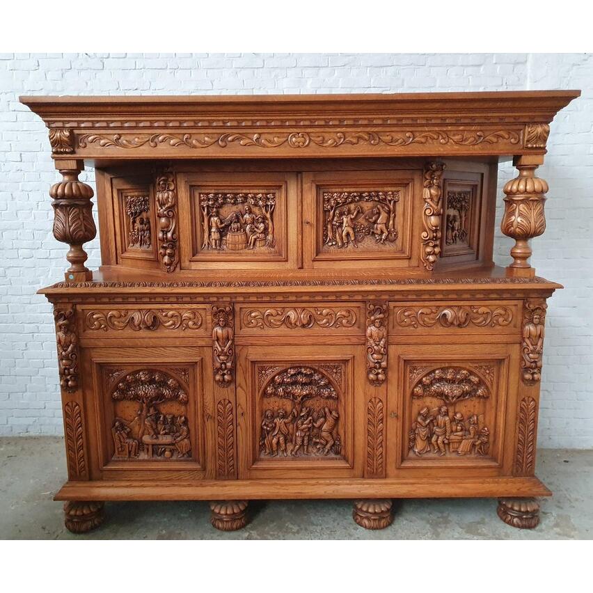 ヨーロッパ市場在庫品アンティーク家具ダイニング11点セット現地在庫商品1920年代ベルギー原産オーク製品番1424 |  | 01