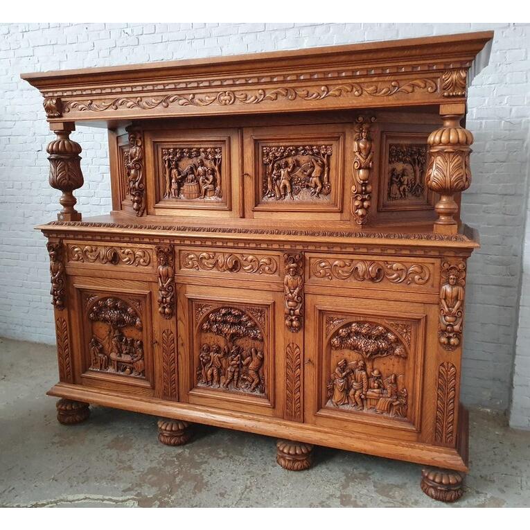 ヨーロッパ市場在庫品アンティーク家具ダイニング11点セット現地在庫商品1920年代ベルギー原産オーク製品番1424 |  | 04