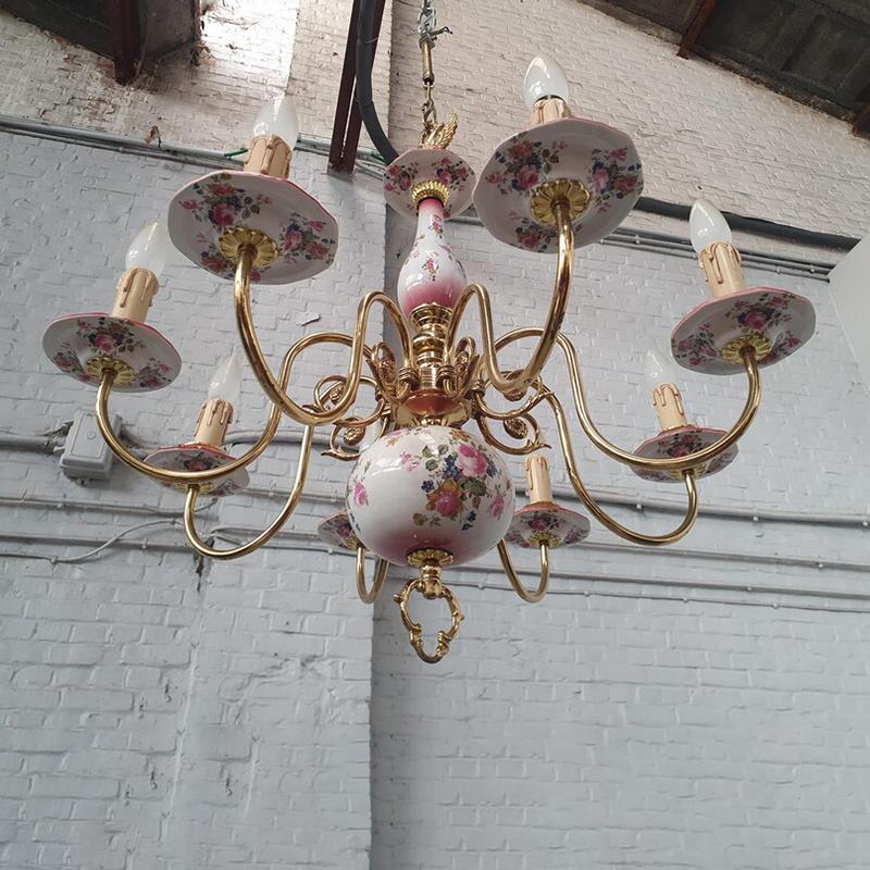 #2522【1950年代 】シャンデリア ヨーロッパ アンティーク 照明 PSE表示品 PL保険付 |  | 08