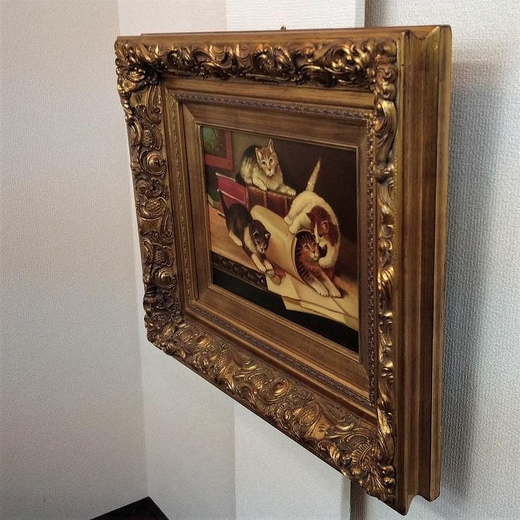 ＃5685 アンティーク雑貨 猫 ネコ 絵画 ビンテージ 欧州アンティーク市場 直輸入 |  | 02