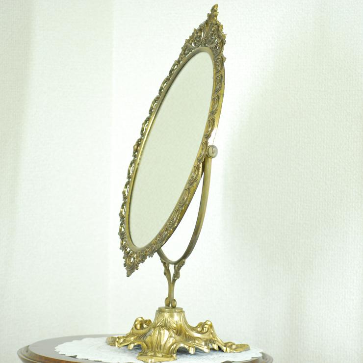 ＃8575ミラー アンティーク雑貨 スタンド 卓上 鏡 フランス原産 ブラス 欧州アンティーク市場 直輸入 |  | 11