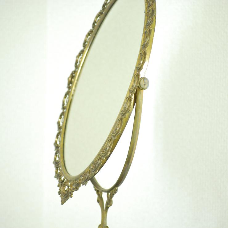 ＃8575ミラー アンティーク雑貨 スタンド 卓上 鏡 フランス原産 ブラス 欧州アンティーク市場 直輸入 |  | 12