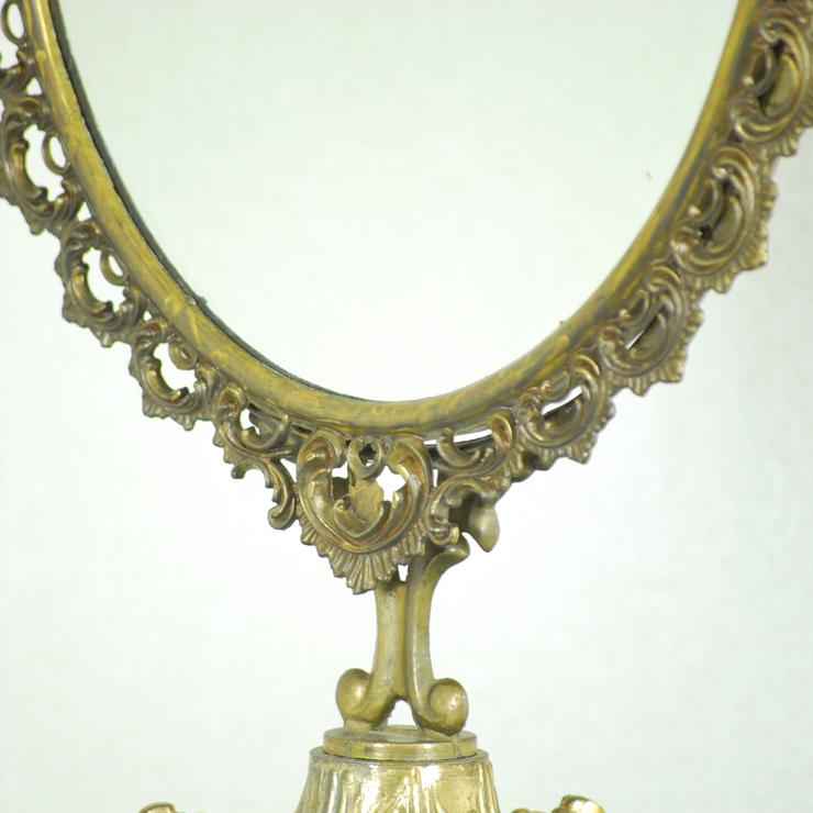 ＃8575ミラー アンティーク雑貨 スタンド 卓上 鏡 フランス原産 ブラス 欧州アンティーク市場 直輸入 |  | 05