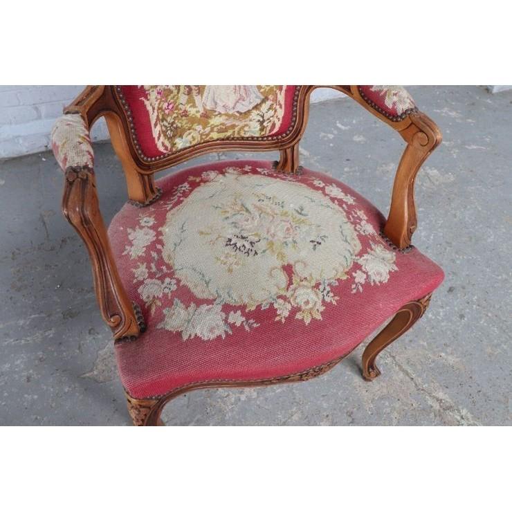 ベルギー タペストリー アームチェア 1940年代 ウォールナット製 欧州アンティーク市場 |  | 03