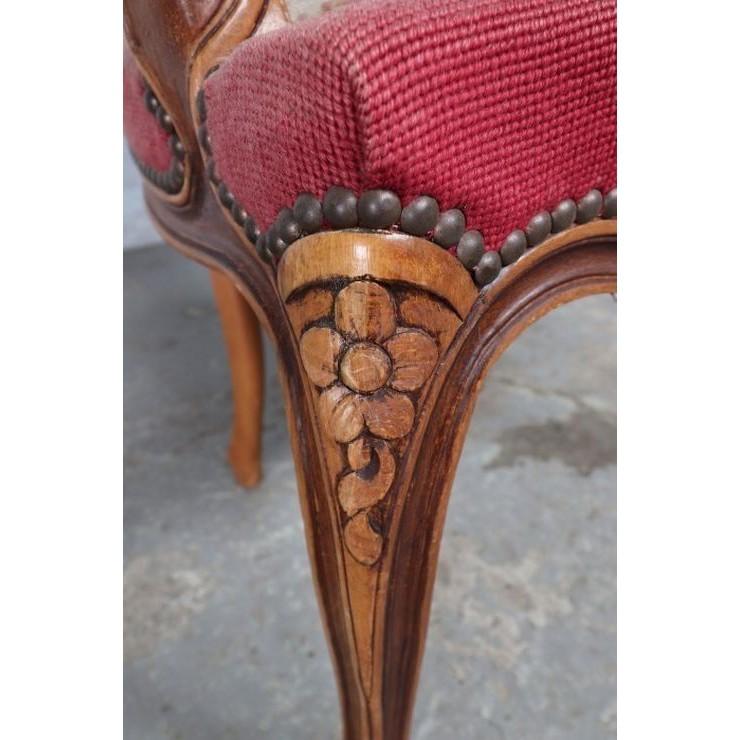 ベルギー タペストリー アームチェア 1940年代 ウォールナット製 欧州アンティーク市場 |  | 04